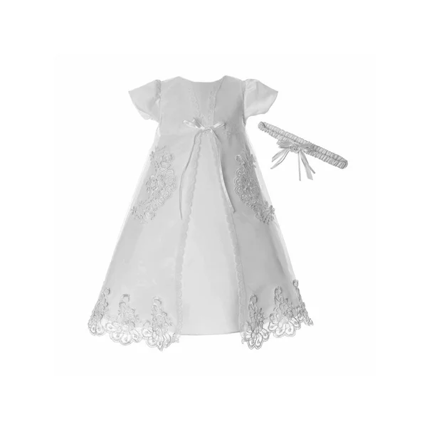 Little Angels Newborn Baby Girls& Organza Christening Gown - White, Size 0-3M