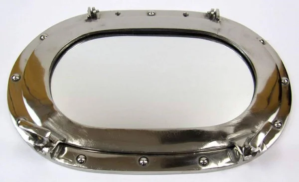 ITDC Al48602 - Oval Porthole Mirror, Aluminum w/ Chrome Finish - 14 x 10