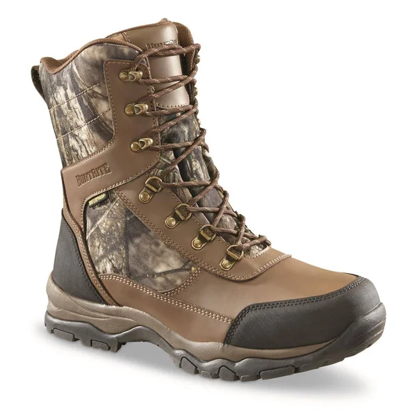 Insulated Hunting Boots: HuntRite Men's 9 inch Waterproof 1000-gram, Size: 10d, Mossy Oak Break-up Country, Men's Size 10d