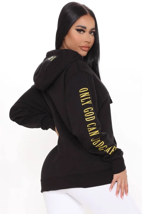 Womens His Judgement 2pac Hoodie in Black Size 2x by Fashion Nova