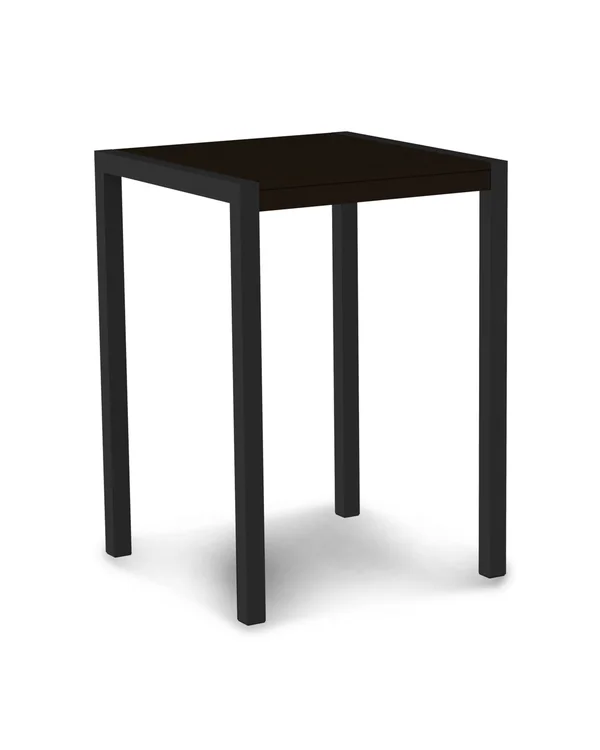 POLYWOOD Mod 30x22 Bar Table - Textured Black - Mahogany - 29.75" x 42" x 29.75"