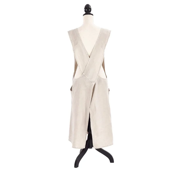 Saro Lifestyle 1059.T01 Front Two Pocket Crossback Linen Apron, Taupe