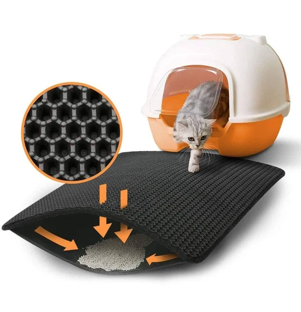 Leos Paw Waterproof Cat Litter Mat 22x27.5in - 55x70cm, Gray