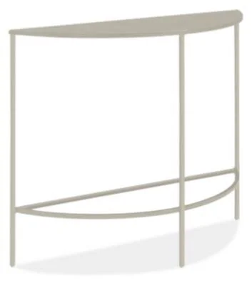 Room & Board - Modern Slim Half-Round Console Table 12D 36W 29h in Taupe Grey