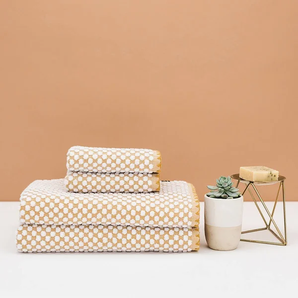 Slowtide Clive Cotton Towels - Set of 4 - Mustard