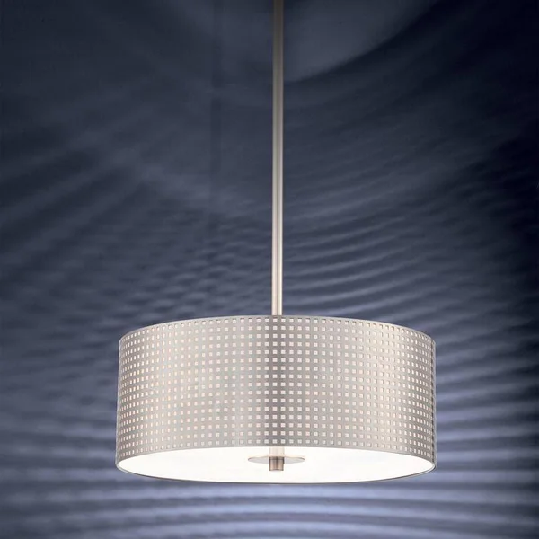 George Kovacs P5743-084 - Grid 3 Light Drum Pendant - Brushed Nickel
