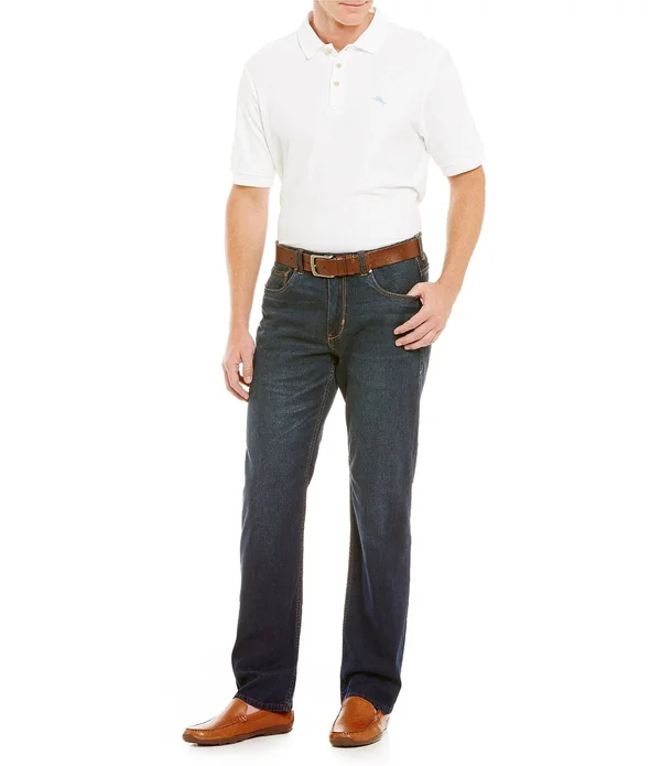 Men's Tommy Bahama Sand Straight Leg Jeans, Size 38 x 34 - Black