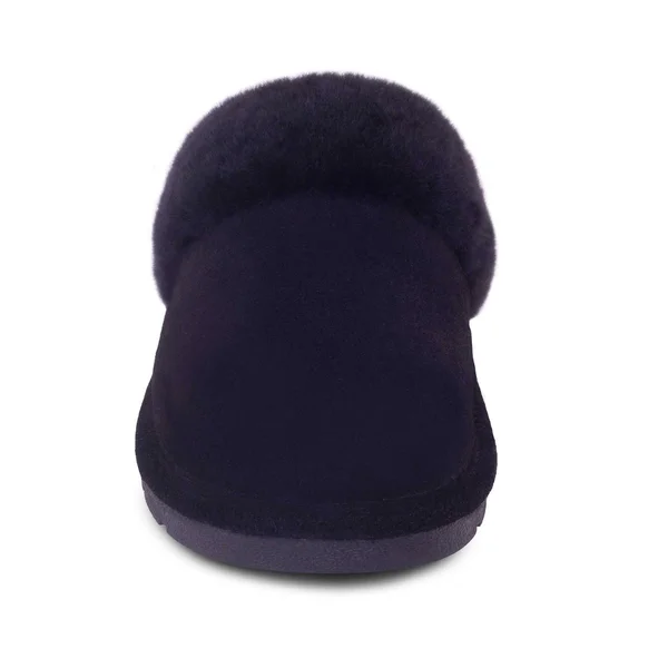 RJ Fuzzies Sheepskin RJS-100-BLACK-M Ladies SCUFF, Black - Medium