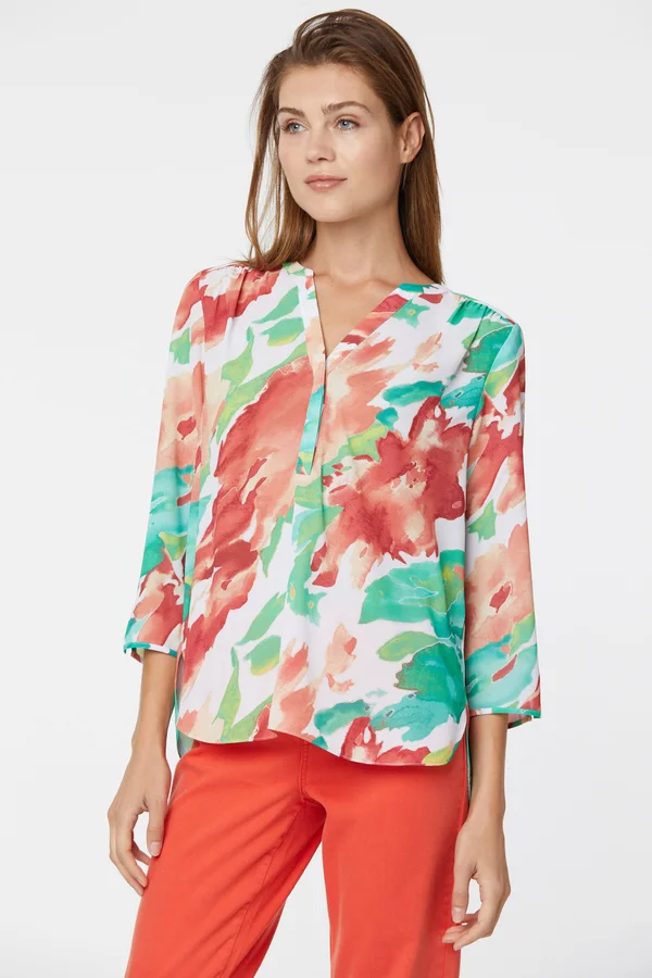 Nydj Women's The Perfect Blouse in Summertide - Plus, Size: Medium