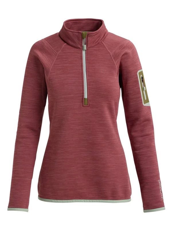 Burton Women's [ak] Turbine Quarter Zip Fleece, Rose Brown Heather, L