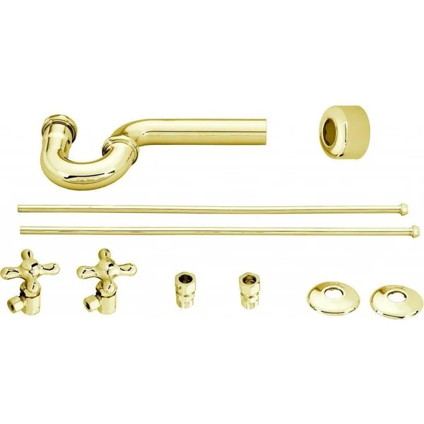 Westbrass D1838L-07 Traditional Pedestal Lavatory Kit - Cross Handles - Satin Nickel