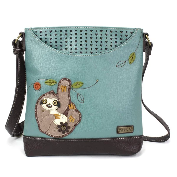 Chala Sloth Teal Messenger Bag