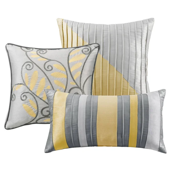 Madison Park - Amherst 7 Piece Comforter Set - Yellow - Cal King