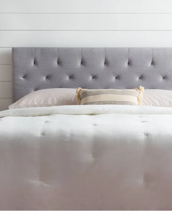 Dream Collection by Lucid Diamond Tufted Mid Rise Headboard - Queen - Gray