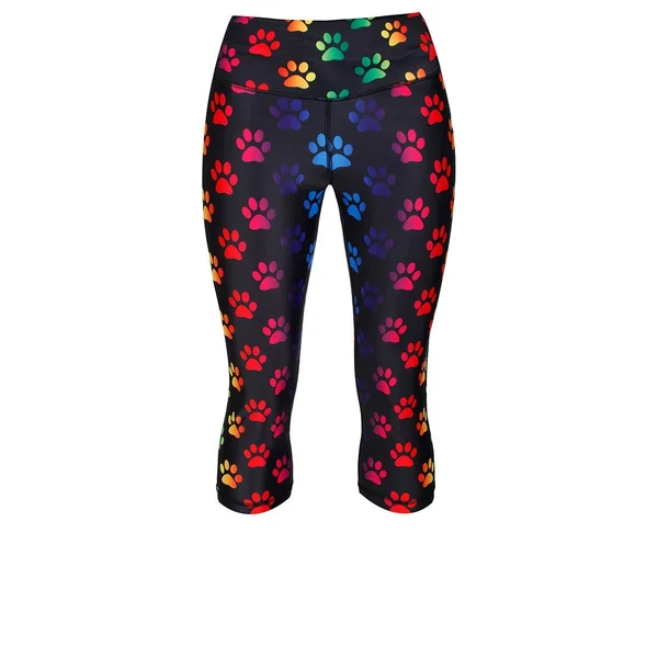 Tikiboo Rainbow Paw Print Capri - Tikiboo XXXL, Rainbow, Cropped Leggings