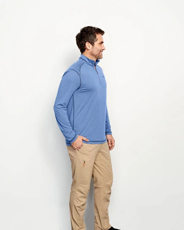 Men's Drirelease Quarter-Zip T-Shirt, Moss Green, Size XL, Polyester/Cotton, Orvis