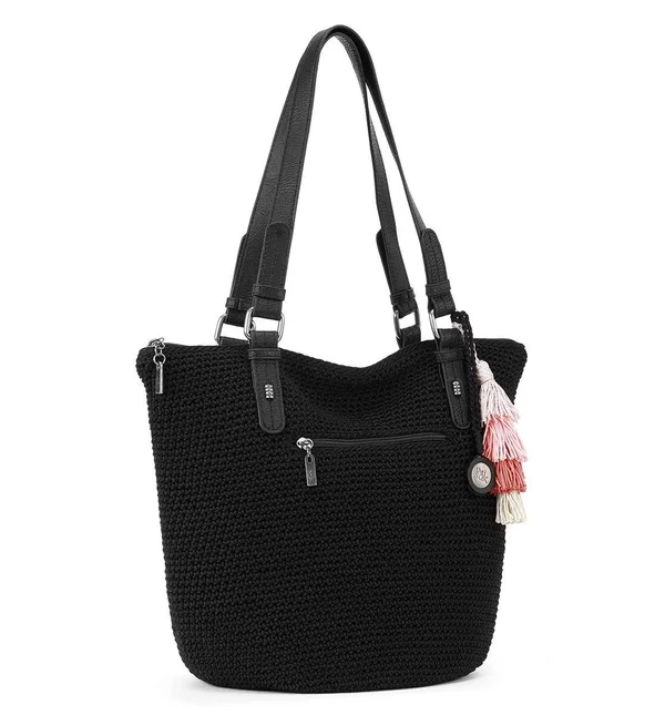 The Sak Silverwood Crochet Shopper Bag - Denim Static