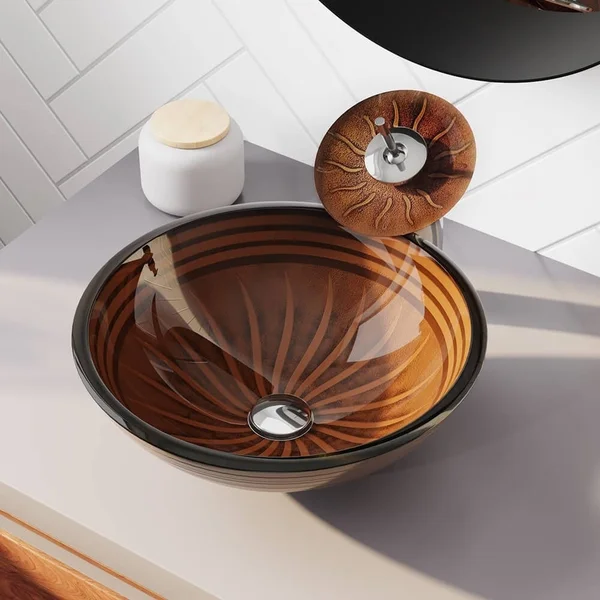Mr Direct 616 Hand Painted Glass Vessel Sink
