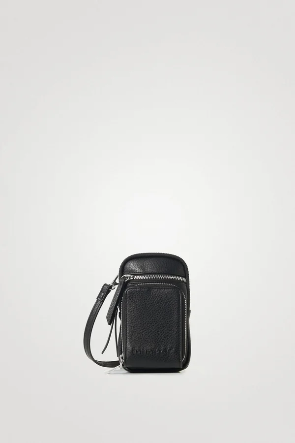 Leather Effect Hanging Coin Purse - Black - U