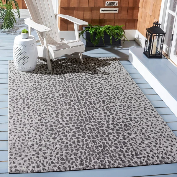 Safavieh Courtyard Eyrin Indoor/ Outdoor Rug - 9' x 12' - Grey/Black
