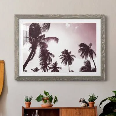 Palm Sunshine - Picture Frame Photograph Print on Paper Bay Isle Home Format: Gray Framed Paper, Size: 27.5x22 H x 37.5x22 W x 1