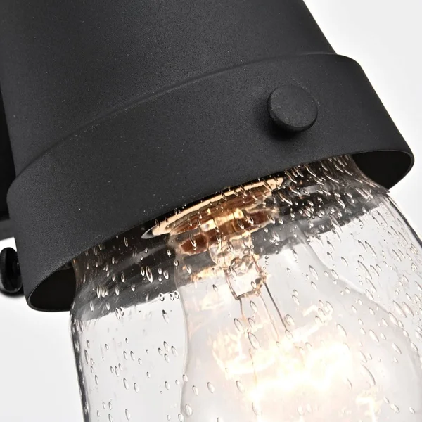 Chloe Jeffree Transitional 1 Light Textured Black Outdoor Wall Sconce 13x22 Height