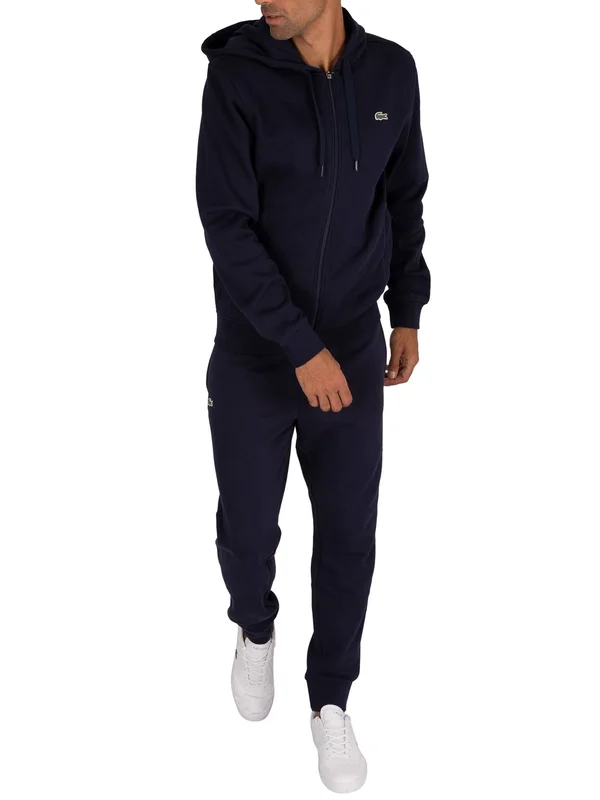 Lacoste Sport Full Zip Hoodie Navy