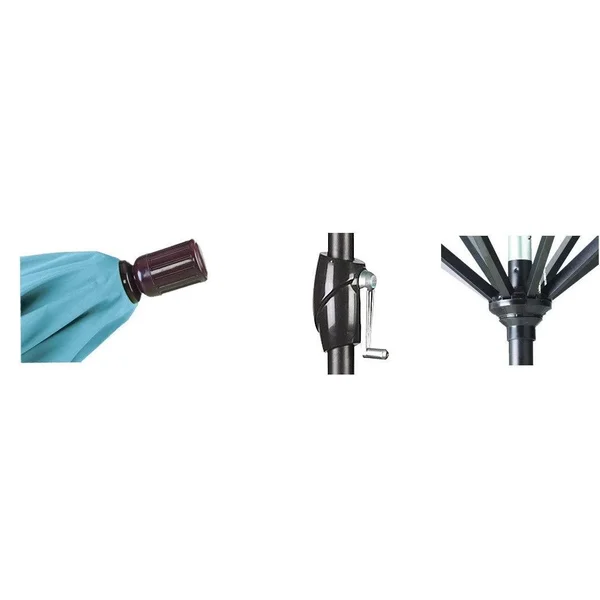 California Umbrella GSPT908-170-5402 Matte White/Sunbrella/Granite 9& Aluminum Push Tilt Market Umbrella
