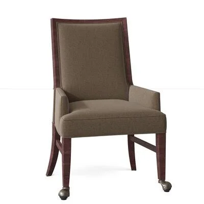 Avilla Upholstered King Louis Back Arm Chair Fairfield Chair Body Fabric: 8789 Indigo, Frame Color: Montego Bay