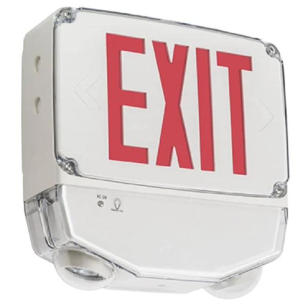Lithonia wltc 1 R SD TPS M4 - wltc Wet Location LED Red Exit Sign Combo w/ Battary Backup - White