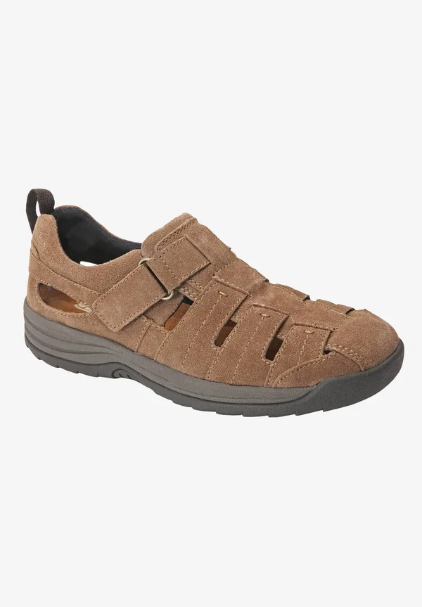Drew Men's Dublin Fisherman Sandal, Size: 11.5, Olive Suede