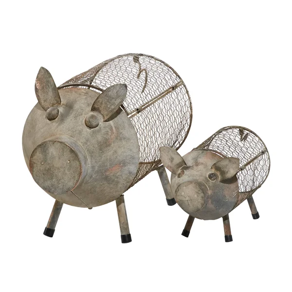 ( Set of 2 ) Brown Metal Farmhouse Planter, 26