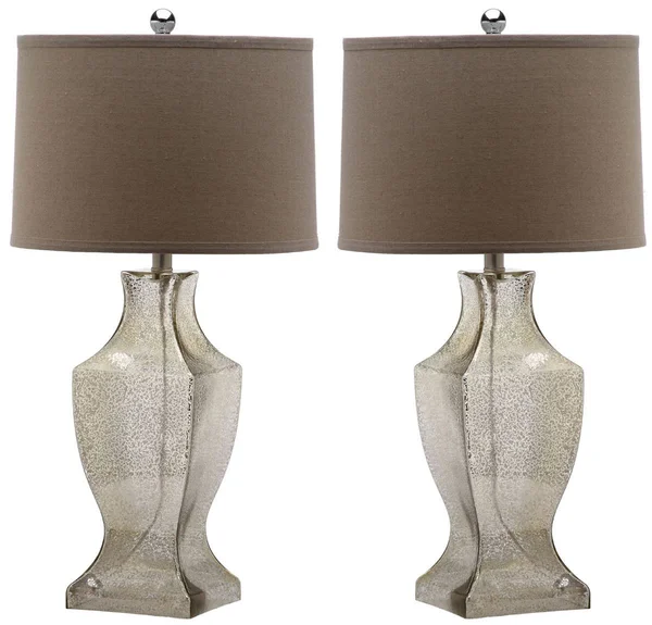 Glass Bottom Lamp (Set of 2) - Antique Silver - Safavieh