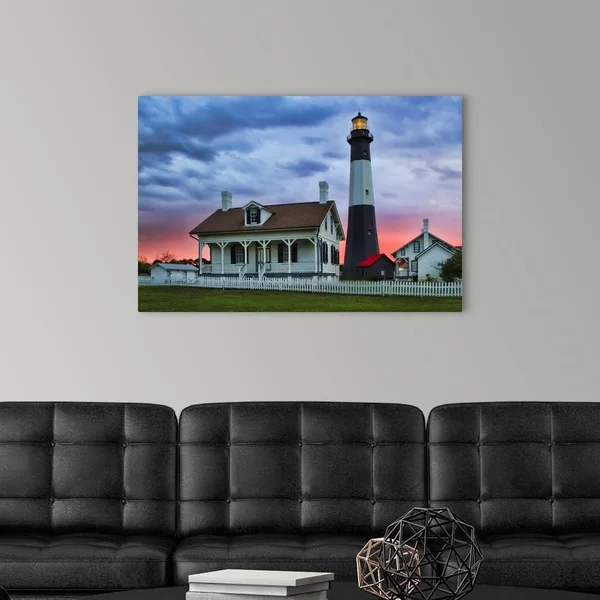 Georgia, Tybee Island, Tybee Light House at Sunset, Canvas Wall Art, 36x24, Great Big Canvas