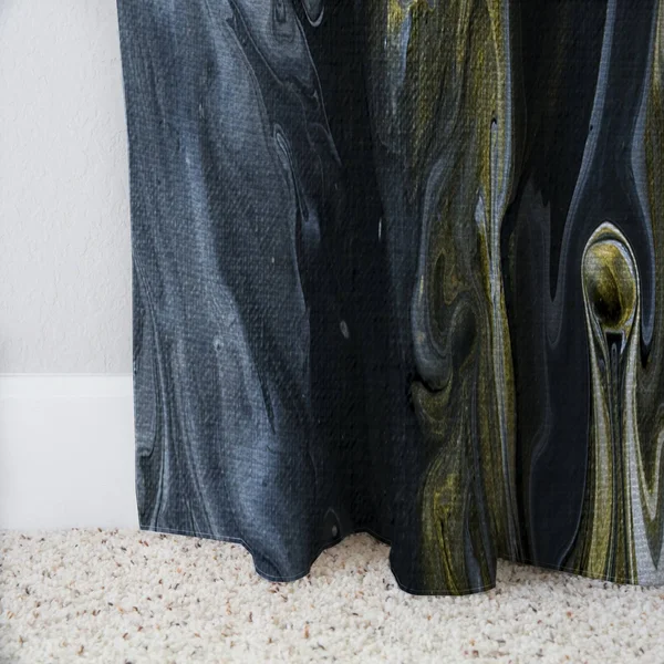 Designart Hand Painted Marble Acrylic Fabric Curtain Panel in Gray & Silver - CTN19180-52-90