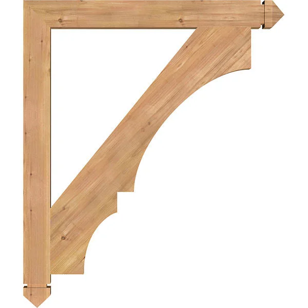 Ekena Millwork 3 1/2x22W x 34x22D x 40x22H Balboa Arts & Crafts Smooth BRACKET, Western Red Cedar