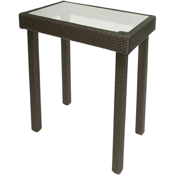 Carolina Classics Karsyn Wicker Outdoor Counter Height Bar Table in Brown - COW3648-BRW