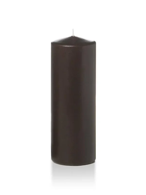 Set of 12, Wholesale Pillar Candles - Chocolate - 3x22x8x22