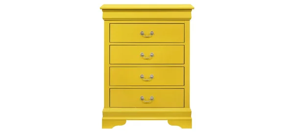 Glory Furniture Louis Phillipe G3102-BC 4 Drawer Chest - Yellow