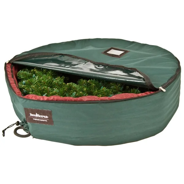 Tree Keeper 36x22 Christmas Wreath Protective Storage Bag with Removable Direct Suspend Handle