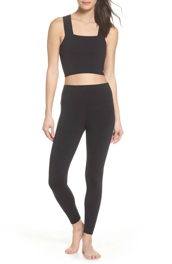 Alo Yoga 7/8 High Waist Airbrush Leggings - Black - Leggings