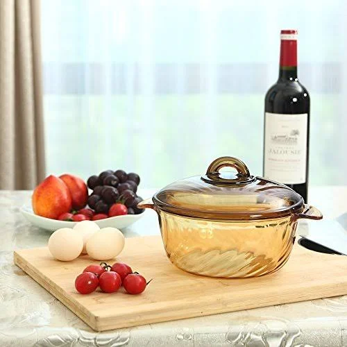 YITA Made in France 3.8L Round Stewpot with Glass Cover for Cooking Soup - Frying, Steaming, Deep Frying, Boiling and More