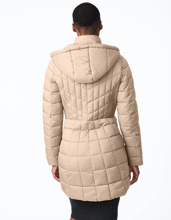 EcoPlume Packable Hooded Walker with Bib Peach Glow, Xs