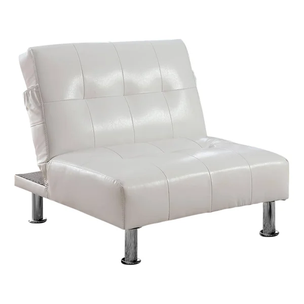 Furniture of America Oray Modern Tufted Convertible Chair with Storage Pockets - Black
