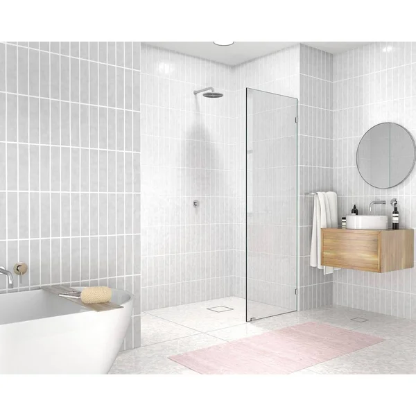 Glass Warehouse GW-SFP-5.5-CH 5.5x22 W x 78x22 H Frameless Fixed Glass Panel Finish: Chrome
