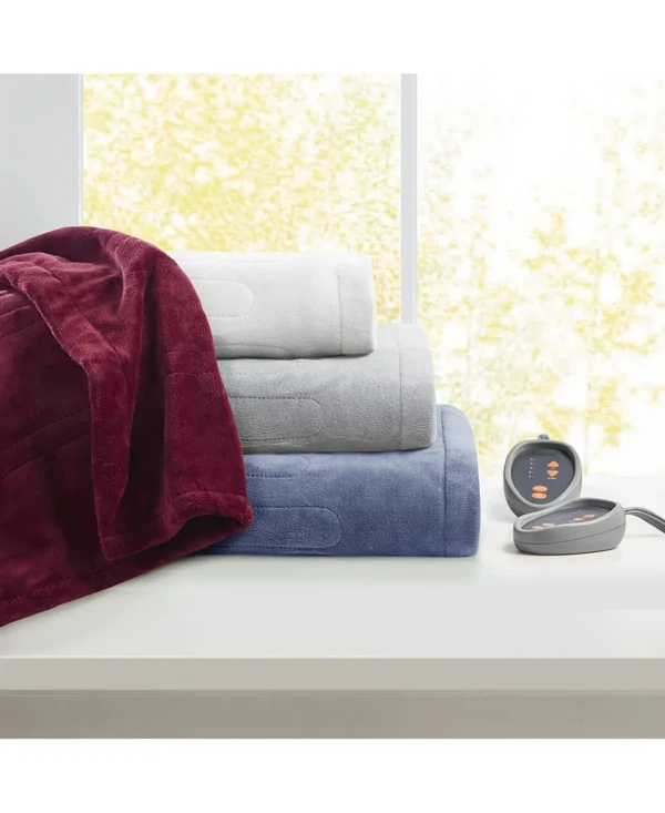 Premier Comfort Microlight Electric Blanket - Queen - Dark Red