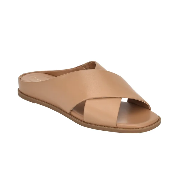 Easy Spirit Women's Evolve Odyssa Criss Cross Band Slide, Size: 7.5, Natural Sheep Leather