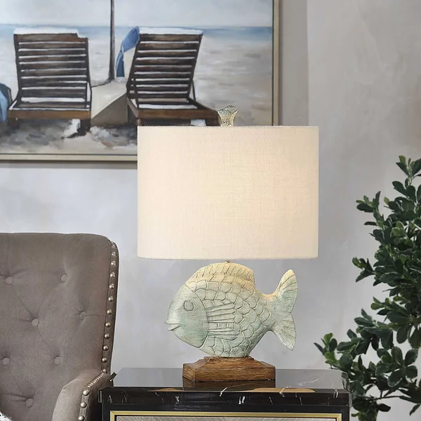 Stylecraft Nemo 27 in. Ocean Blue Table Lamp