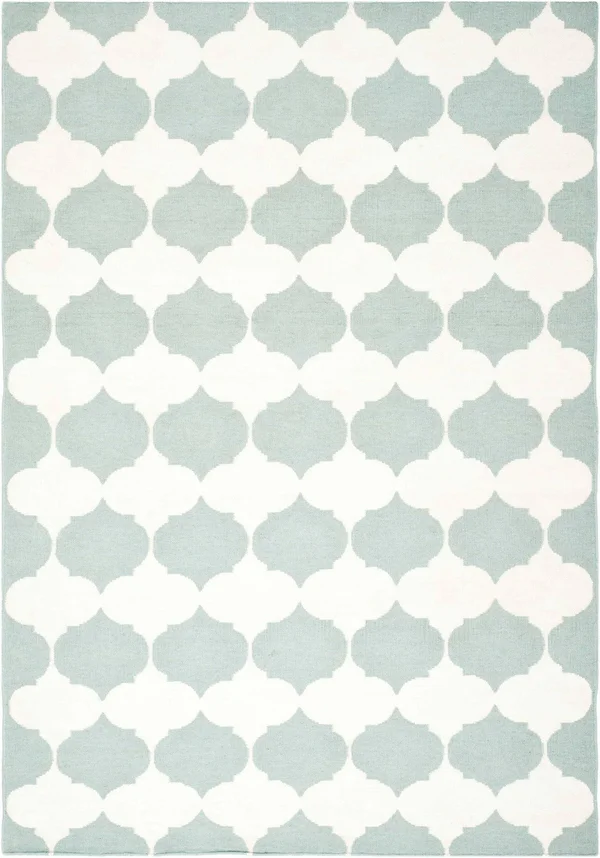 Safavieh Dhurries Blue/Ivory Area Rug; 9& x 12&