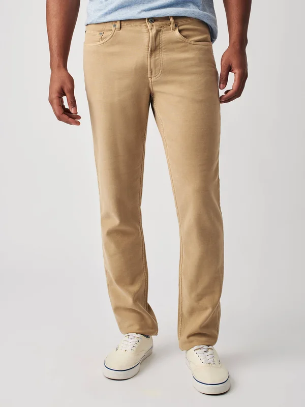 Faherty Stretch Terry 5-Pocket Pants - Size 42 in Sand at Nordstrom
